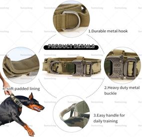 img 1 attached to 🐶 SunteeLong Tactical Dog Collar: Premium Adjustable Nylon Collar with Handle for Training Small Medium Large Dogs - Quick Release, Heavy Duty Buckle