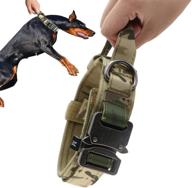 🐶 sunteelong tactical dog collar: premium adjustable nylon collar with handle for training small medium large dogs - quick release, heavy duty buckle logo