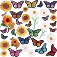 embroidered clothing sunflowers butterfly decoration logo