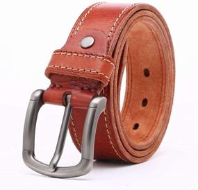 img 4 attached to 🕴️ HISTOCK Classic Leather Single Buckle Men's Accessories: Timeless Elegance for the Modern Man