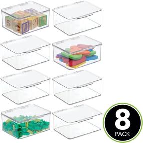 img 3 attached to mDesign Clear Stackable Storage Bins - 8 Pack for Art Supplies Organization