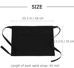 img 1 attached to BOHARERS Waitress Aprons with 3 Pockets - Black, 24 X 12 inch