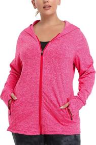 img 4 attached to FOREYOND Plus Size Fleece Jacket: Full Zip Hoodie for Women, Long Sleeve, Workout Sweatshirt