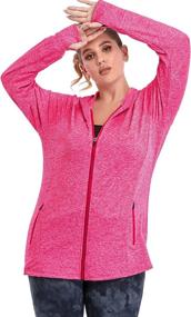 img 2 attached to FOREYOND Plus Size Fleece Jacket: Full Zip Hoodie for Women, Long Sleeve, Workout Sweatshirt