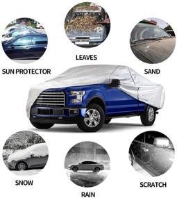 img 2 attached to Truck Cover 249 Inch Waterproof Dust-Proof Windproof Outdoor Indoor Pickup Car Cover Silvery Full Cover