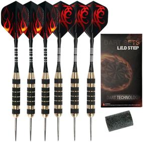 img 1 attached to 🎯 L.E.D STEP Pro Steel Tip Darts Set - Dart Set with Aluminum Shafts and Standard Flights