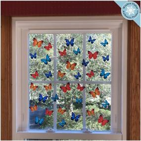 img 3 attached to 🦋 36 Glass Window Butterfly Clings - Window Decals for Bird Strikes and Anti-Collision Stickers, Decorative Butterflies Window Decor for Sliding Glass Doors