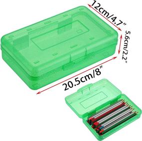 img 3 attached to ✏️ BTSKY Stylish Multipurpose Utility Box - Large Capacity Pencil Holder for Organizing Pencils, Watercolor Pens, and Stationery | Snap Lid Closure | Plastic Pencil Box | 5 Pack Green | Ideal for Office Supplies