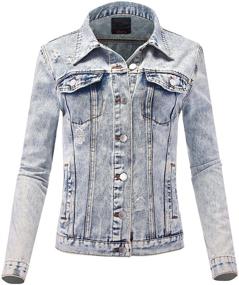 img 4 attached to FashionMille Women Washed Denim Jacket FWJ1141 YELLOW S Women's Clothing