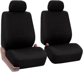 img 4 attached to FH Group Universal Fit Flat Cloth Pair Bucket Seat Cover, Black, FH-FB050102 – Fits Most Cars, Trucks, SUVs, and Vans