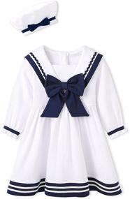 img 4 attached to BonbonPomme Toddler Nautical Sailor Playwear Girls' Clothing