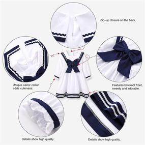img 1 attached to BonbonPomme Toddler Nautical Sailor Playwear Girls' Clothing