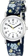 женские наручные часы timex t2p370 weekender slip thru. логотип