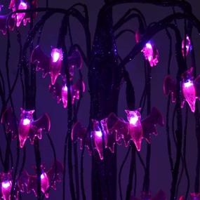 img 1 attached to 🌳 ALADINBOX 18-Inch Artificial Willow Tree LED Bonsai Night Light with 24 LED Bat Lights, Battery Powered for Home, Festival, Nativity, and Party Decoration - Purple Light