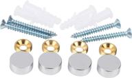 🔩 enhance your décor with 4 pack brass cap mirror screws, 0.6", polished chrome logo