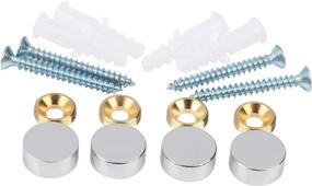 img 4 attached to 🔩 Enhance Your Décor with 4 Pack Brass Cap Mirror Screws, 0.6", Polished Chrome