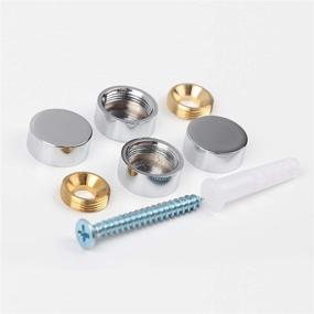 img 1 attached to 🔩 Enhance Your Décor with 4 Pack Brass Cap Mirror Screws, 0.6", Polished Chrome