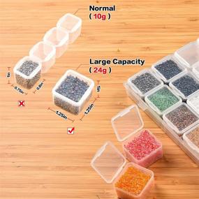 img 3 attached to 💎 Large Diamond Painting Storage Case - 30 Grids, Plastic Bead Organizer for 5D Diamond Embroidery, DIY Art Craft and Nail Diamonds - Art Accessories Tools Containers (Box Only)