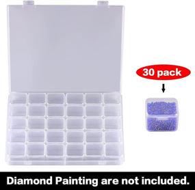 img 2 attached to 💎 Large Diamond Painting Storage Case - 30 Grids, Plastic Bead Organizer for 5D Diamond Embroidery, DIY Art Craft and Nail Diamonds - Art Accessories Tools Containers (Box Only)