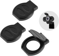 📷 3 pack webcam privacy shutter cover - webcam lens cap hood with strong adhesive for enhanced privacy and security. compatible with logitech hd pro webcam c920, c930e, and c922x. logo