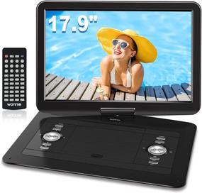 img 4 attached to 📀 WONNIE 17.9’’ Large Portable DVD/CD Player | 6 Hrs 5000mAH Rechargeable Battery | 15.4‘’ Swivel Screen | 1366x768 HD LCD TFT | Regions Free | USB/SD Card/ Sync TV Support | High Volume Speaker