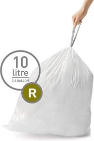 img 2 attached to 🗑️ simplehuman Code R Custom Fit Drawstring Trash Bags - 10L / 2.6G - 60 Count, White