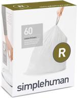 🗑️ simplehuman code r custom fit drawstring trash bags - 10l / 2.6g - 60 count, white logo