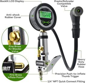 img 3 attached to 🚴 Advanced Digital Universal Bicycle Tire Inflator: Auto-Select Valve Type, Presta & Schrader - Air Compressor Tool