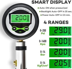 img 2 attached to 🚴 Advanced Digital Universal Bicycle Tire Inflator: Auto-Select Valve Type, Presta & Schrader - Air Compressor Tool