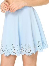 img 3 attached to 👗 SheIn Women's Cutout Scallop Flared Skirts: Trendy and Elegant Women's Clothing