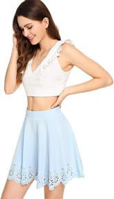 img 2 attached to 👗 SheIn Women's Cutout Scallop Flared Skirts: Trendy and Elegant Women's Clothing