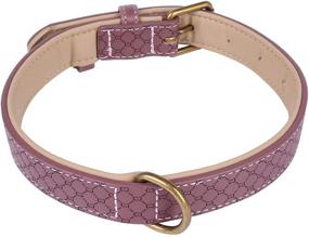 img 3 attached to 🐶 Hikiko Basic Classic Luxury Padded Leather Dog Collar - Enhanced with Rust-Proof Brass Lock for Large and Medium Pets