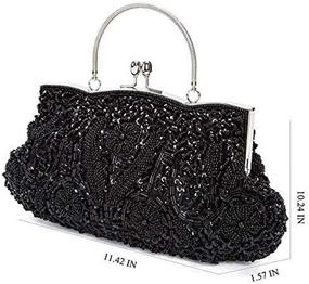 img 1 attached to Elegant Noble Beaded Sequin Flower Evening Purse: Stylish Large Clutch Bag Handbag for Women
