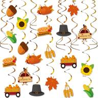 🍂 autumn wedding birthday halloween party decorations - 40pcs turkey acorn maple hanging swirls streamer ceiling decorations for fall thanksgiving logo