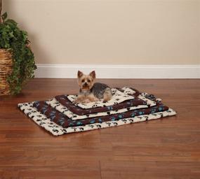 img 1 attached to 🐾 Pamper Your Pooch with the Comfy Slumber Pet Pawprint Dog Crate Mat