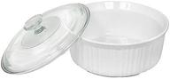 🍲 corningware french white 2-1/2-quart round casserole dish: finest quality with glass cover logo