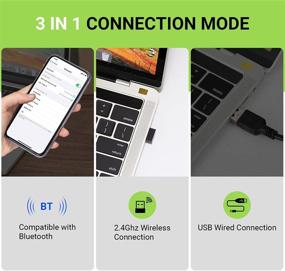 img 3 attached to Tera HW0002 Green 2D QR Barcode Scanner with Stand - 3 in 1 Bluetooth, 2.4GHz USB Wired Connection for Smartphone, Tablet, PC - Vibration Alert