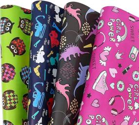 img 4 attached to 🎁 CAMKUZON Birthday Wrapping Paper: 12 Sheets of Construction Tools, Dinosaur, Girl Power & Colorful Owls Design - Perfect for Boys, Girls, Kids, Baby Showers & Holidays!