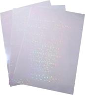 🌟 holographic premium cold laminated film glitter overlay - 25 sheets, 8.25x11.7 inches, self adhesive film, stars design logo