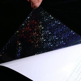 img 3 attached to 🌟 Holographic Premium Cold Laminated Film Glitter Overlay - 25 Sheets, 8.25x11.7 Inches, Self Adhesive Film, Stars Design