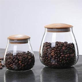 img 3 attached to 🔍 MOLADRI 400ML/13Oz Clear Glass Canister with Airtight Bamboo Lid - Stylish Storage Jar for Coffee, Spice, Candy, Salt, Cookie, Condiment, Pepper, Sugar