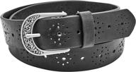 women's floral perforated pvc belt by relic by fossil logo