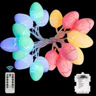 easter egg decorations: waterproof led string lights with remote control - perfect for home, mantel, tree, banister, and party decorations (multicolor) логотип