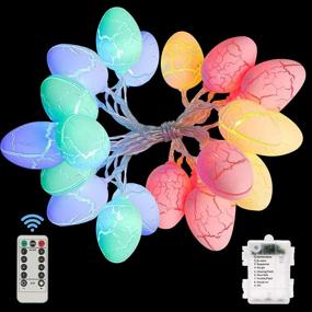 img 4 attached to Easter Egg Decorations: Waterproof LED String Lights with Remote Control - Perfect for Home, Mantel, Tree, Banister, and Party Decorations (Multicolor)