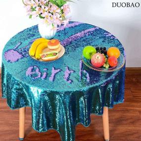 img 2 attached to 🌸 Enhance Your Event with DUOBAO Lavender Sequin Tablecloth Decorations