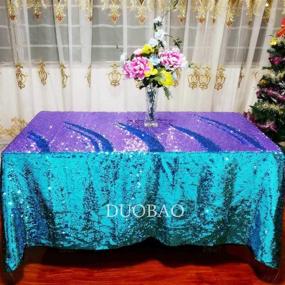 img 4 attached to 🌸 Enhance Your Event with DUOBAO Lavender Sequin Tablecloth Decorations