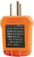 enhanced north american ac electrical outlet receptacle tester - klein tools rt110 logo