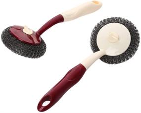 img 3 attached to 🧽 Multipurpose Stainless Steel and Plastic Wire Scrubbers Set - Ideal for Dish, Pot, Coffeemaker, and Sink Cleaning - Includes 1 Handle and 3 Scouring Steel Wire Balls