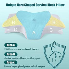 img 3 attached to 🌙 Ортопедическая подушка для шеи - Ansontop шейная подушка из памяти для облегчения боли во время сна - эргономичная ортопедическая контурная гипоаллергенная подушка для боковых, задних и животных спящих - стиральный чехол (белый)