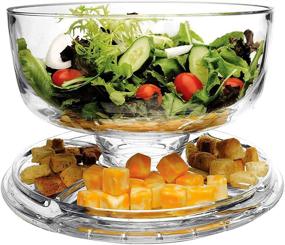 img 2 attached to 🎂 12-Inch Extra Large Cake Stand with Dome Lid - Versatile Serving Platter, Salad Bowl, Punch Bowl, Dessert Platter, Chip & Dip - BPA Free